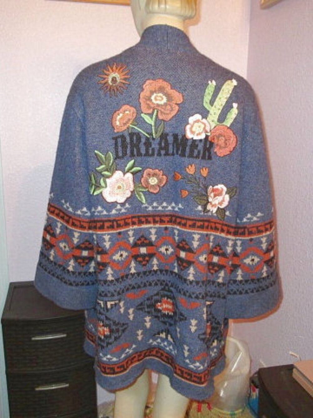 Johnny Was Embroidered Cardigan Size M Cashmere Wool Sweater Desert Dreamer Boho